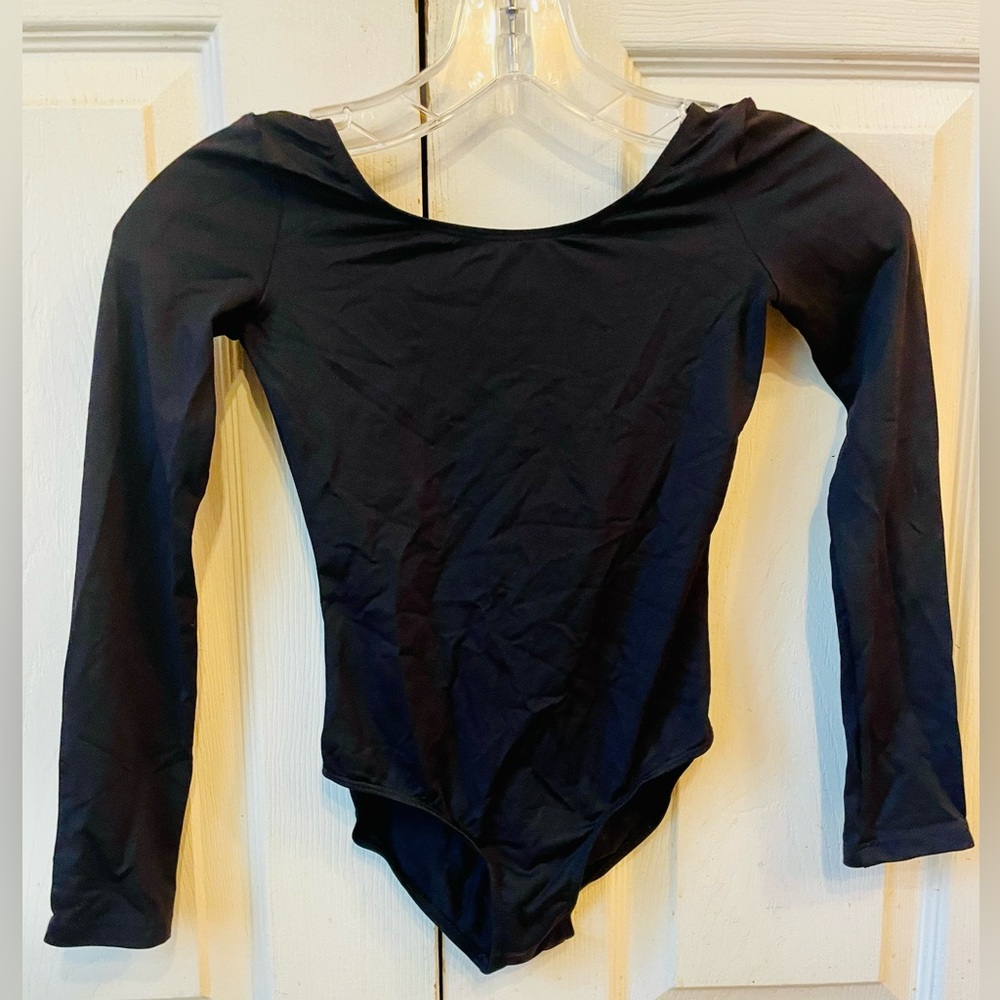 Bloch Classic Long-Sleeve Black Kids One-Piece Leotard Size 8-10